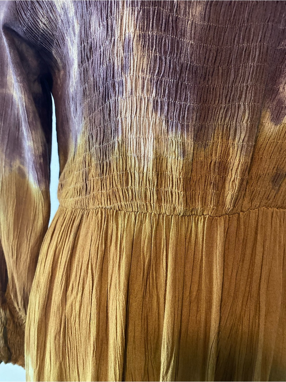 Boho Hippie Maxi Dress Tie Dye Peasant Fall Autumn Woman's  M (Cracker Barre - Picture 6 of 10